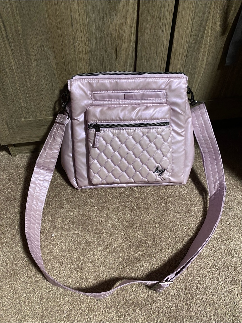 Lug- Wander Crossbody Bag-METALLIC SUGARPLUM